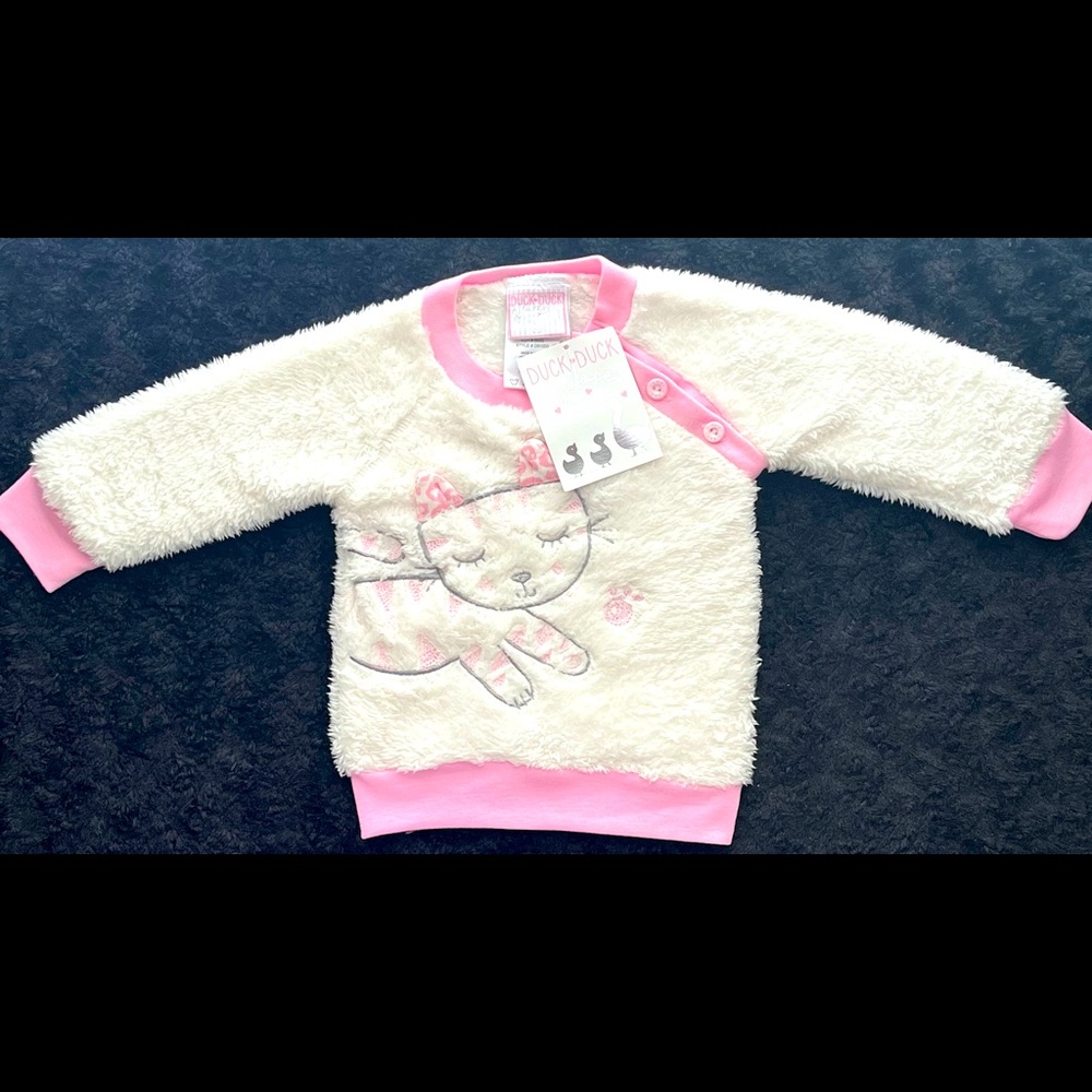3-6 Month Fleece Kitty Sweater